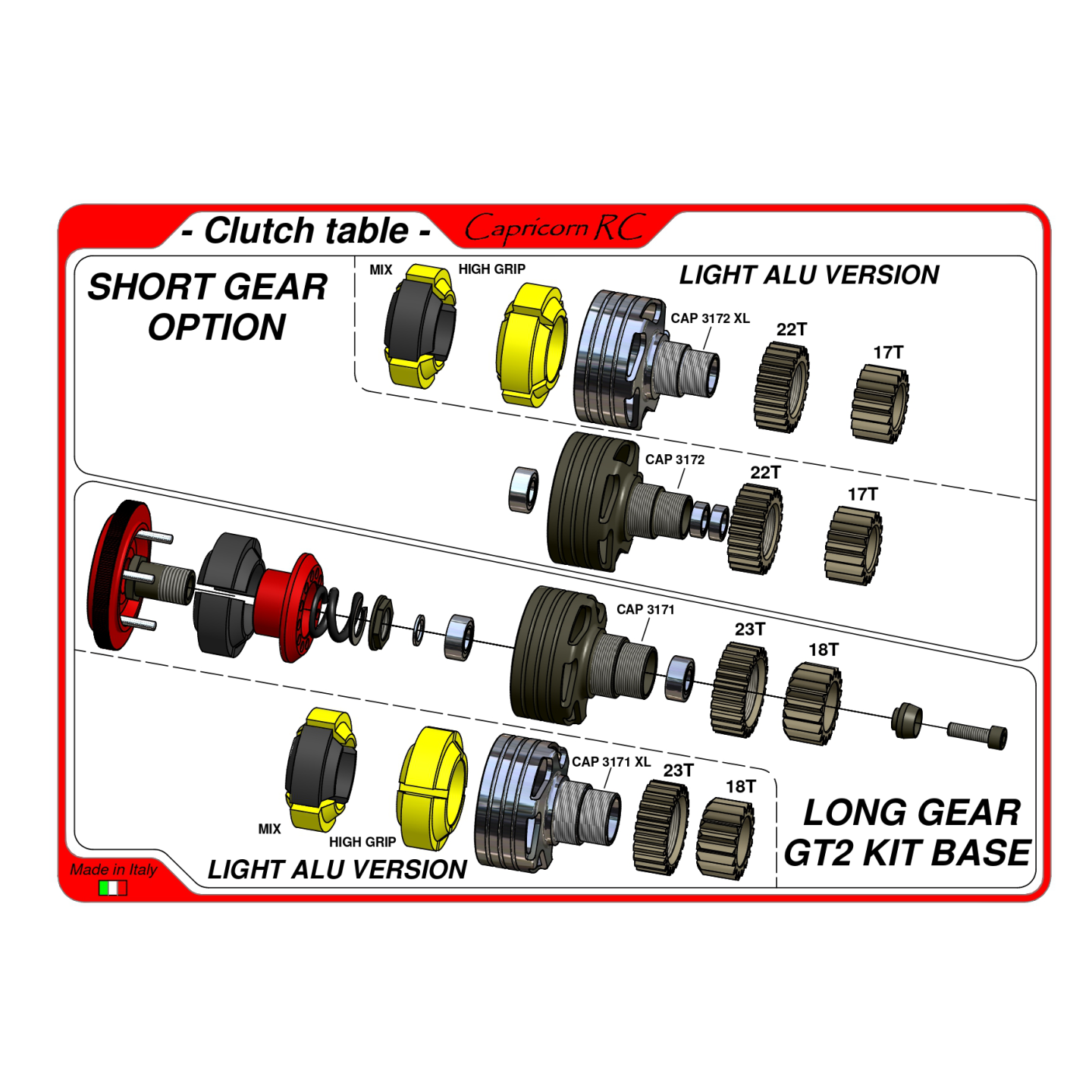 LAB GT2 ERGAL CLUTCH BELL SHORT