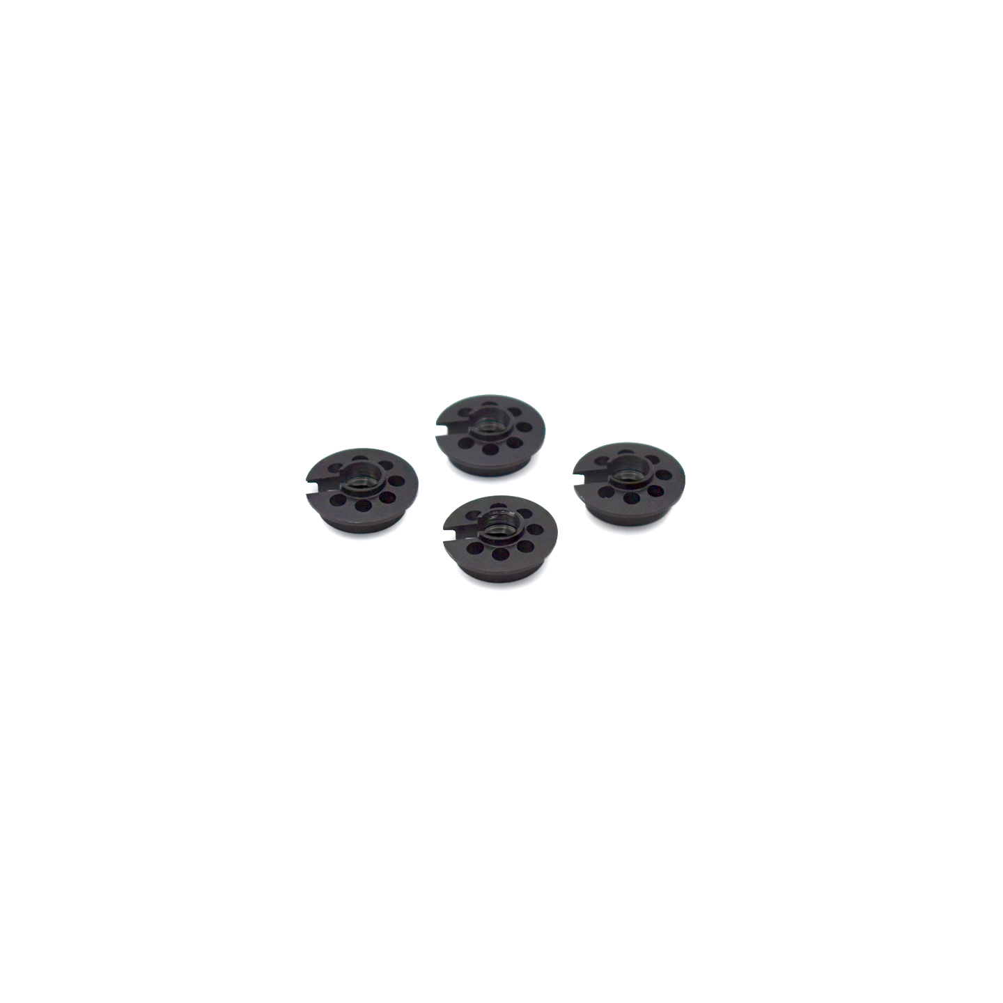 ALUMINIUM SHOCK SPRINGS RETAINER - 4PCS-BLACK