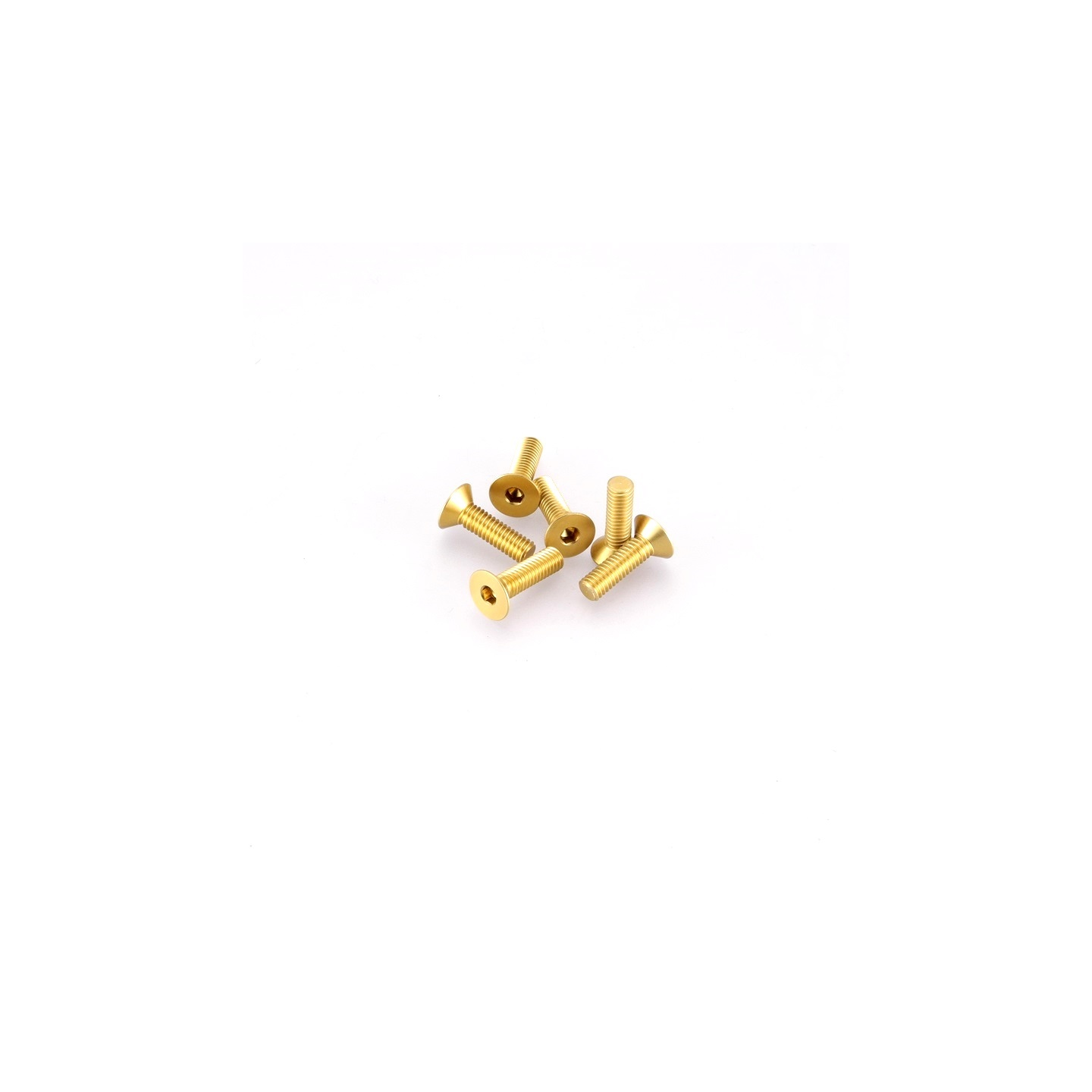 SCREW M4x14 FLAT HEAD 7075 - 6pcs - GOLD